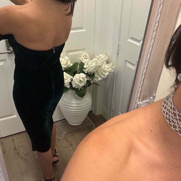 Fashion Nova Medium Off Shoulder Velvet Dress with Slit - Picture 7 of 9